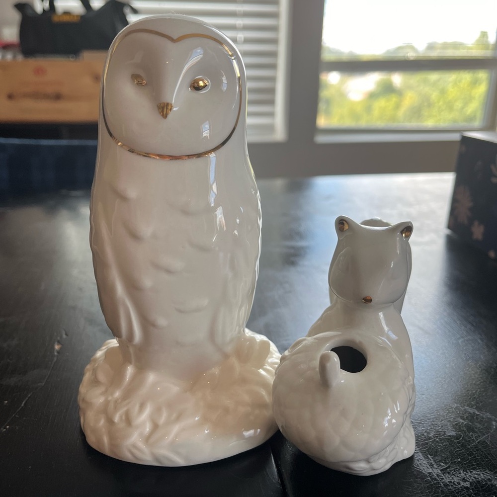Anthropologie Owl and Squirrel Vase